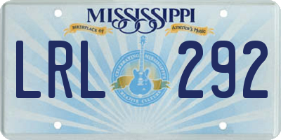 MS license plate LRL292