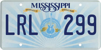 MS license plate LRL299