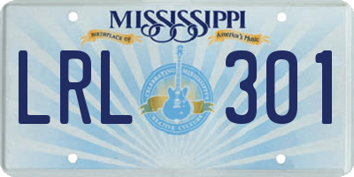 MS license plate LRL301