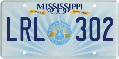 MS license plate LRL302