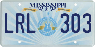 MS license plate LRL303