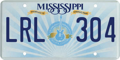 MS license plate LRL304