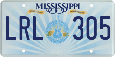 MS license plate LRL305