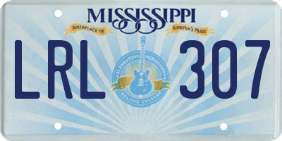 MS license plate LRL307