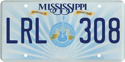 MS license plate LRL308