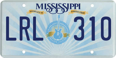 MS license plate LRL310