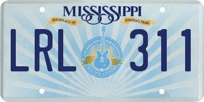 MS license plate LRL311