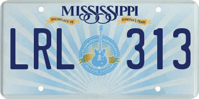 MS license plate LRL313