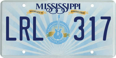 MS license plate LRL317