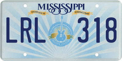MS license plate LRL318