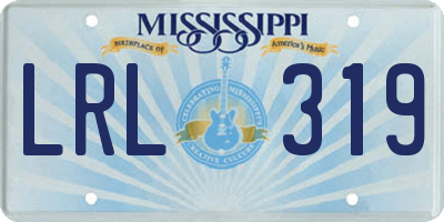MS license plate LRL319