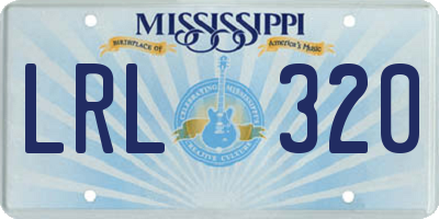 MS license plate LRL320