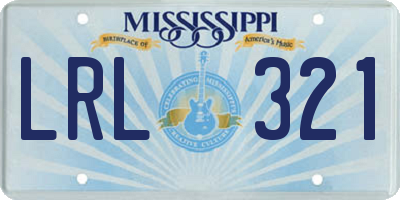 MS license plate LRL321