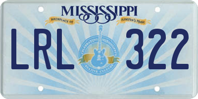 MS license plate LRL322