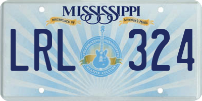 MS license plate LRL324