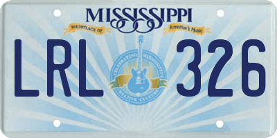 MS license plate LRL326