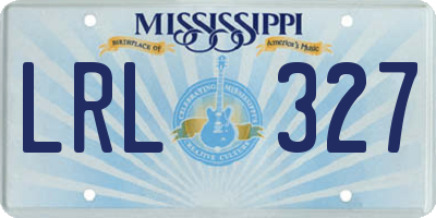 MS license plate LRL327