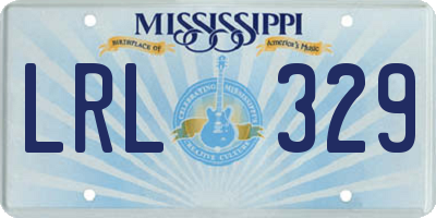 MS license plate LRL329