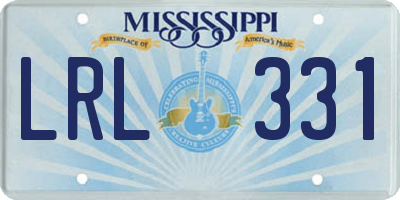 MS license plate LRL331