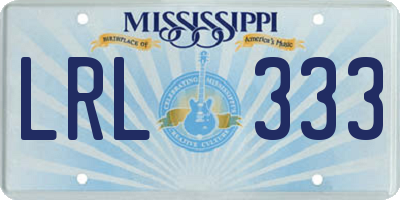 MS license plate LRL333