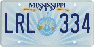MS license plate LRL334