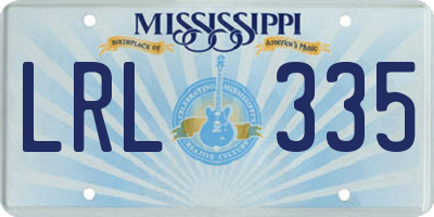 MS license plate LRL335