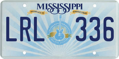 MS license plate LRL336