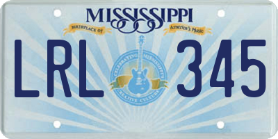 MS license plate LRL345