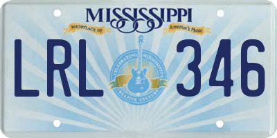 MS license plate LRL346