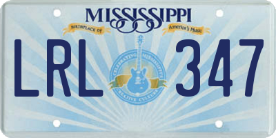 MS license plate LRL347