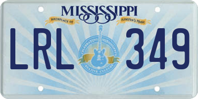 MS license plate LRL349