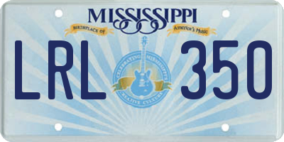 MS license plate LRL350