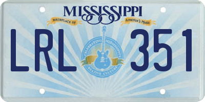 MS license plate LRL351