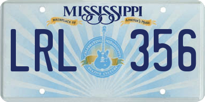 MS license plate LRL356