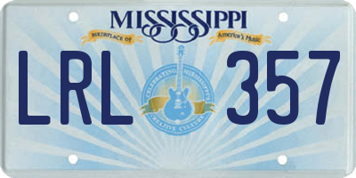 MS license plate LRL357