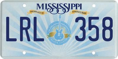MS license plate LRL358