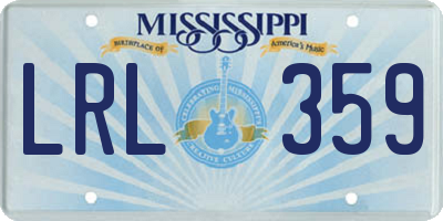 MS license plate LRL359