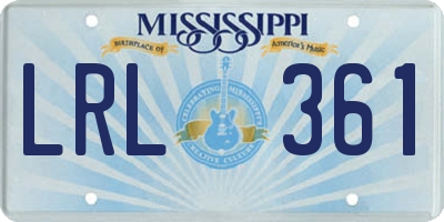MS license plate LRL361