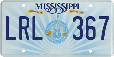 MS license plate LRL367