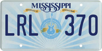 MS license plate LRL370