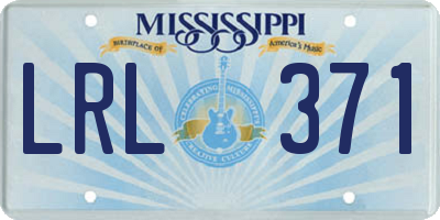 MS license plate LRL371