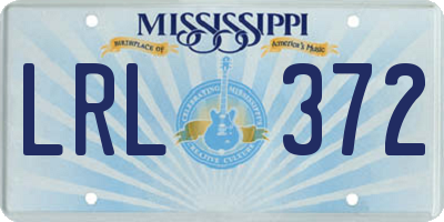 MS license plate LRL372