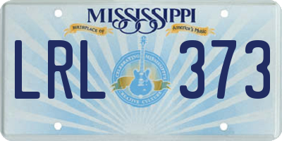 MS license plate LRL373