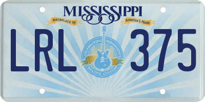 MS license plate LRL375