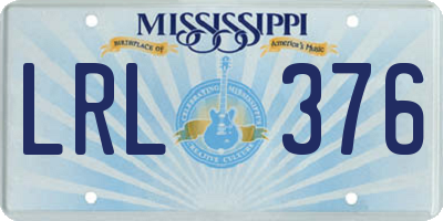 MS license plate LRL376