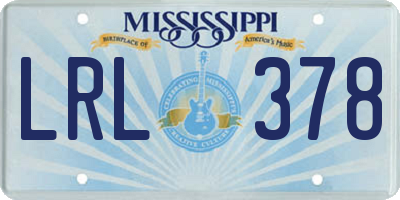 MS license plate LRL378