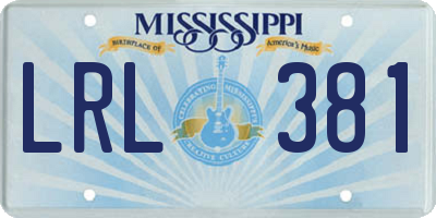 MS license plate LRL381