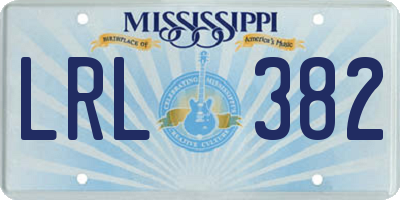 MS license plate LRL382
