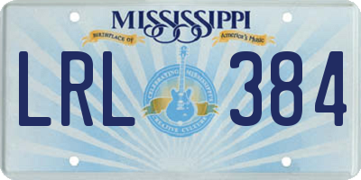 MS license plate LRL384