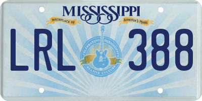 MS license plate LRL388
